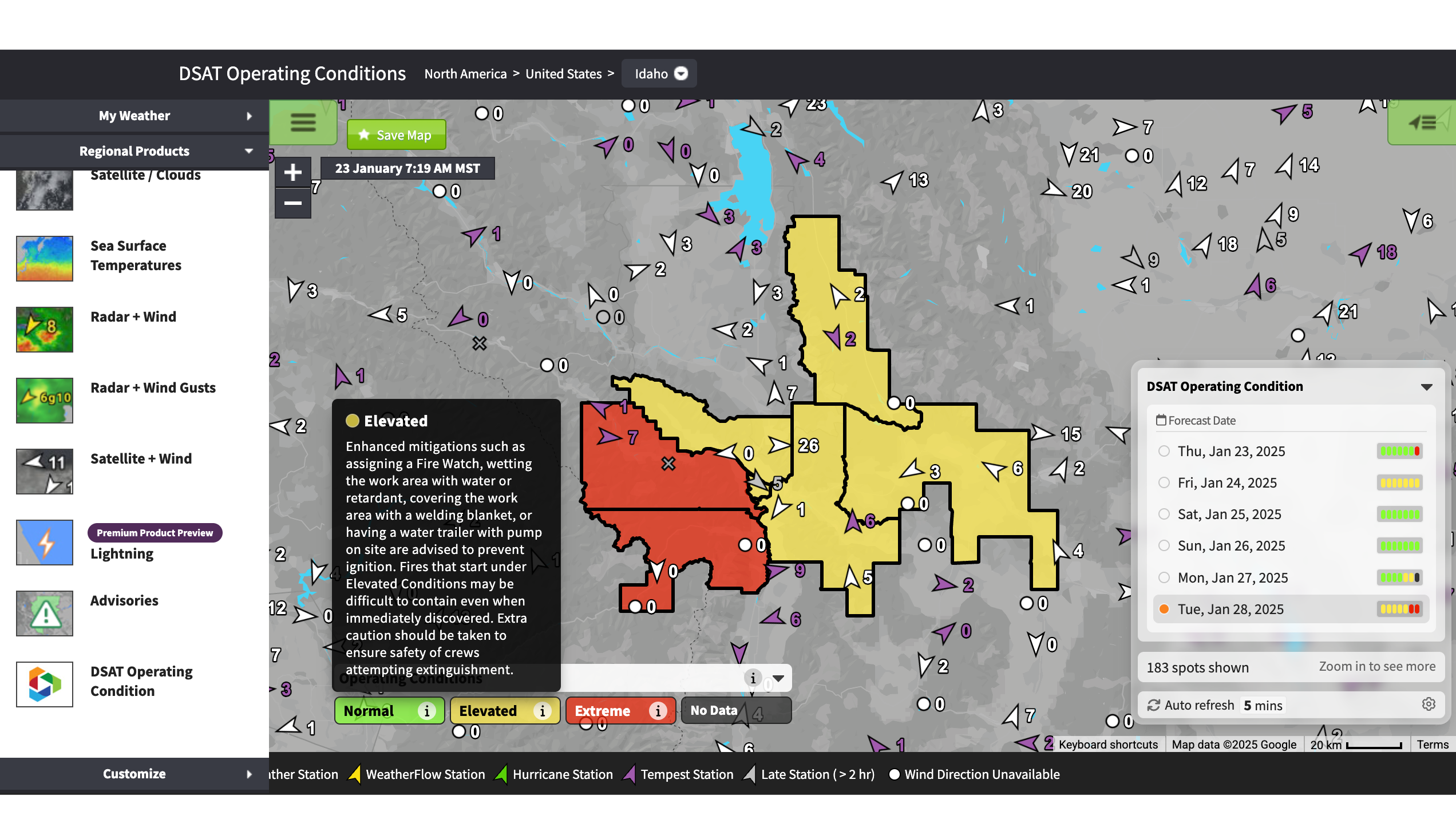 the dsat wildfire tool in TempestOne Ops console