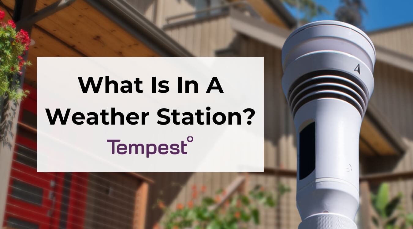 the tempest weather station mounted in a yard