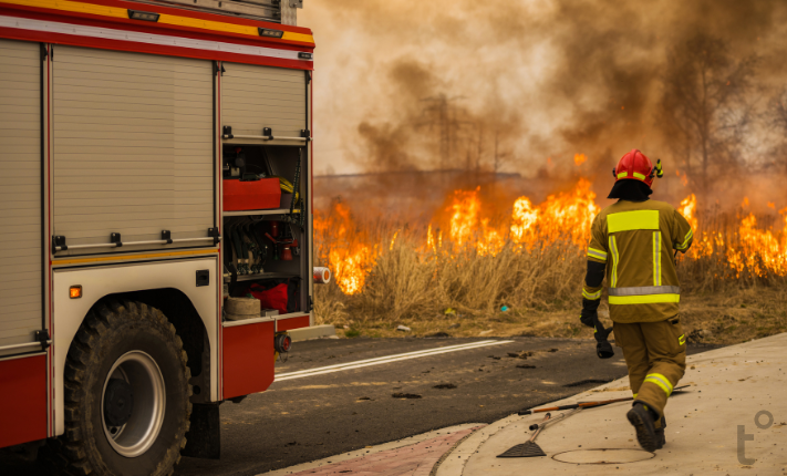 firefighters battle wildfire