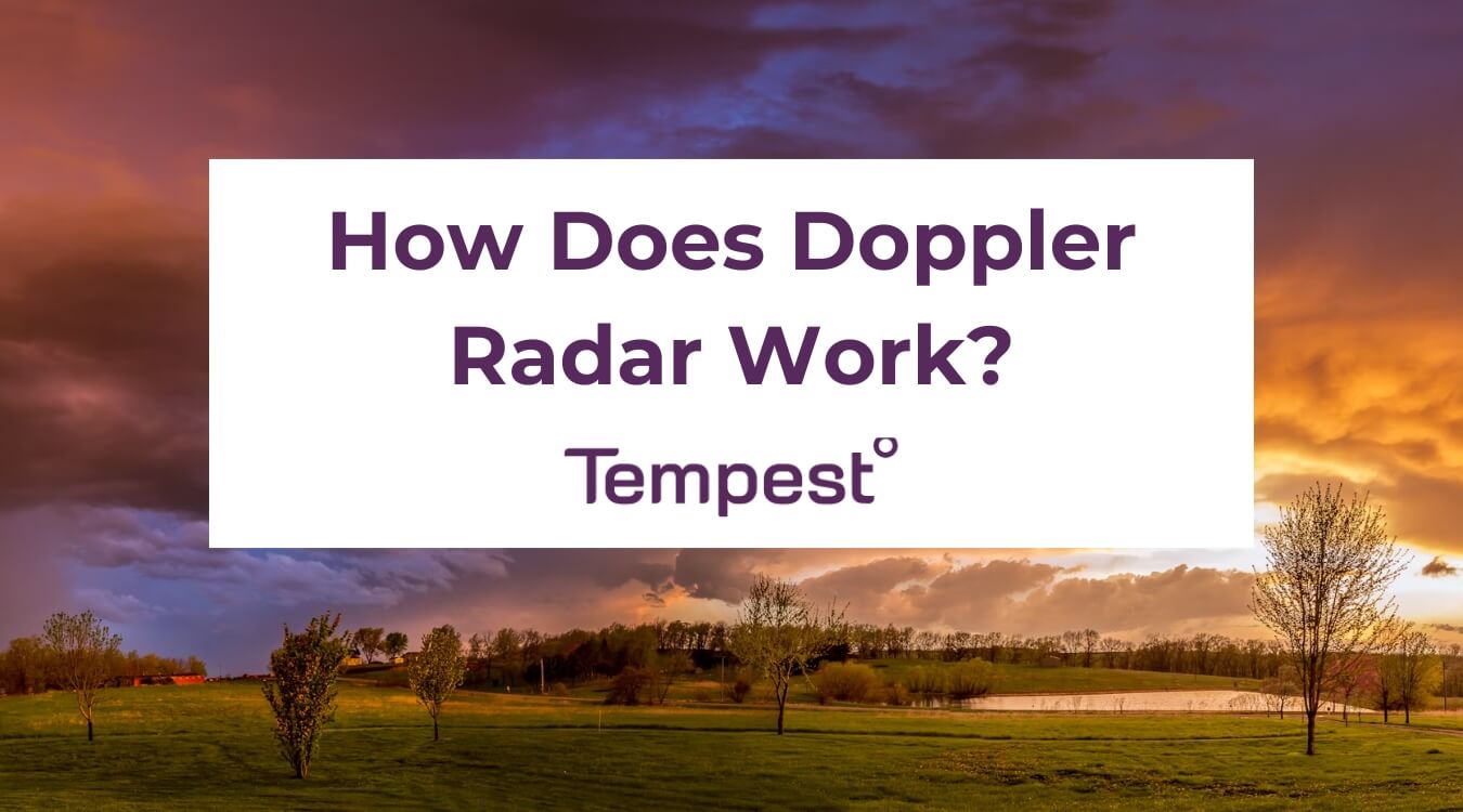 a cloudy sunset where a Doppler radar is tracking an incoming storm