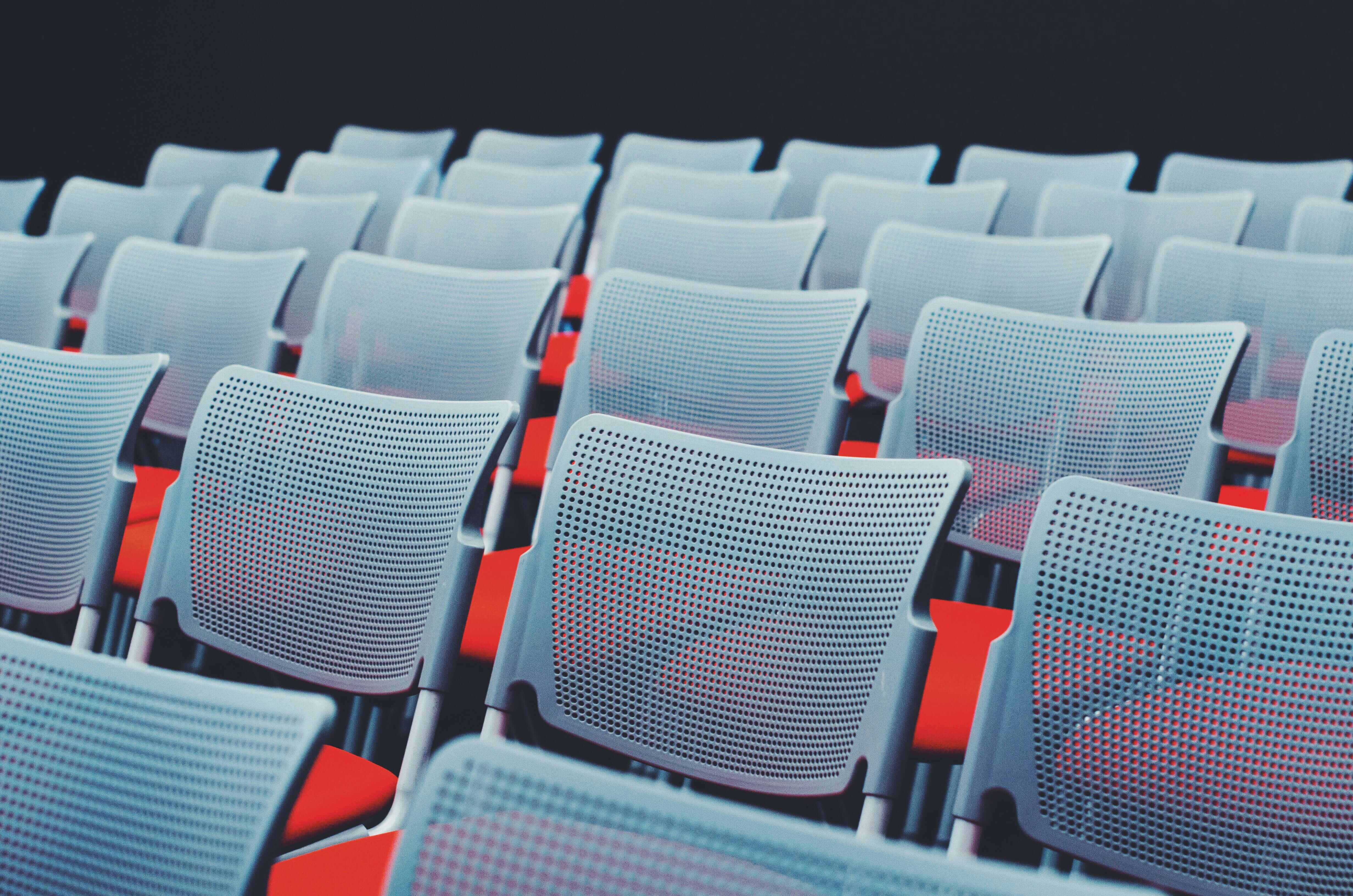 empty seats at an event that was cancelled due to weather