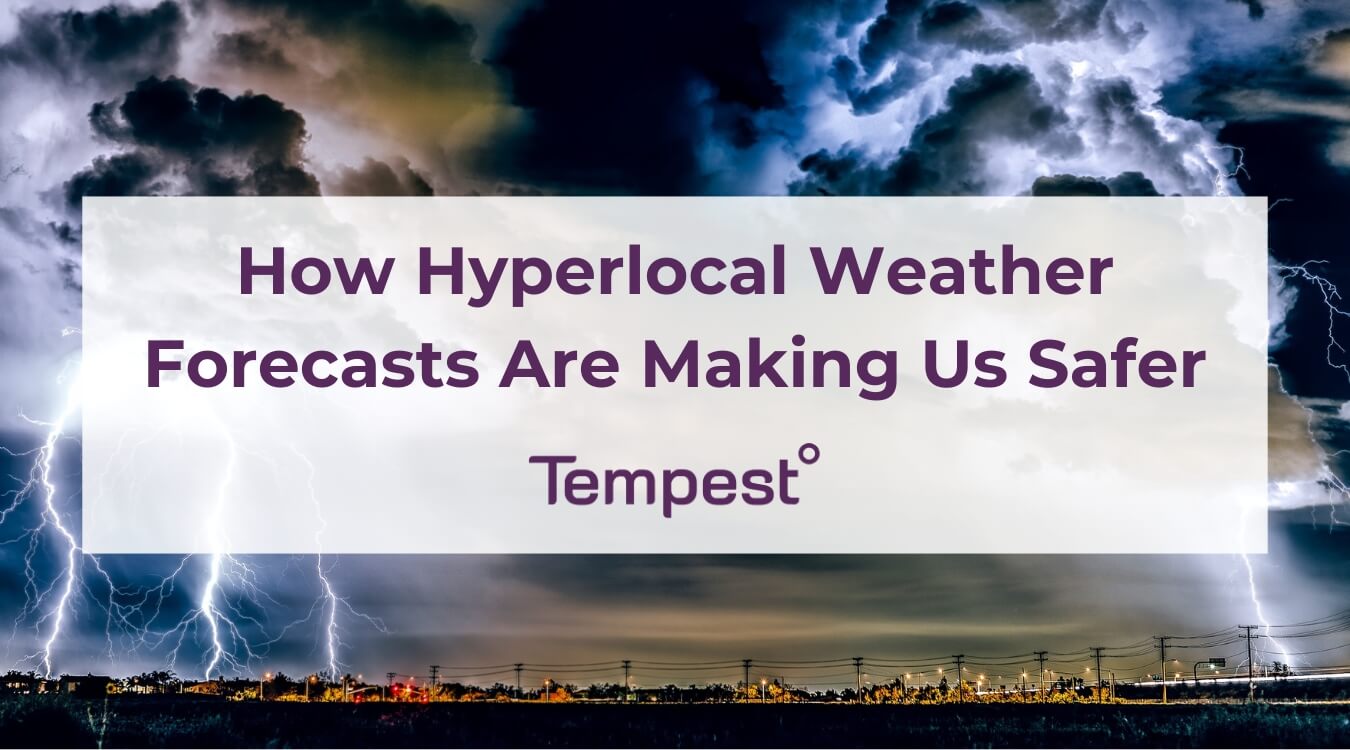 a lightning storm that is being forecasted with hyperlocal weather stations